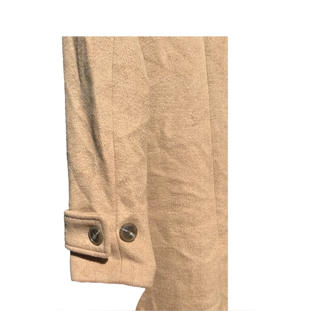 HOUSE OF HARLOW 1960 Wool Coat Long Pea Coat Camel Beige Tan Size Medium - Picture 9 of 11
